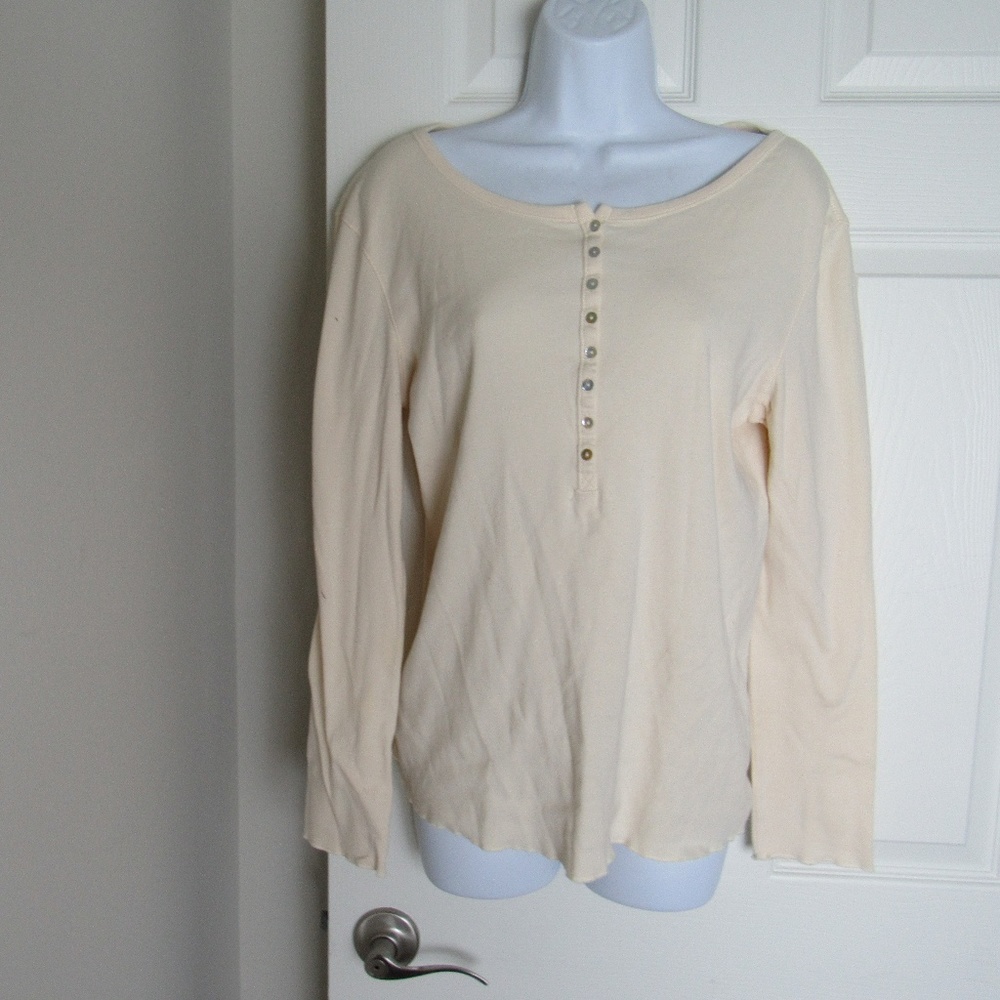 Long Sleeve Cream Top Size L